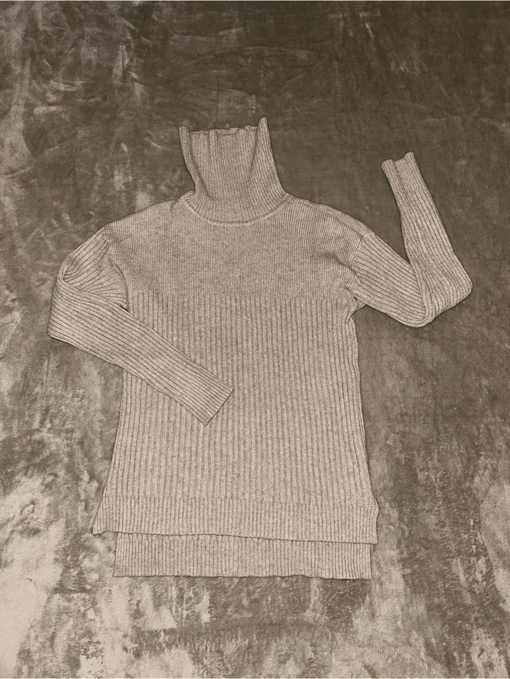 Cyrus Tan Ribbed Turtleneck Sweater XS